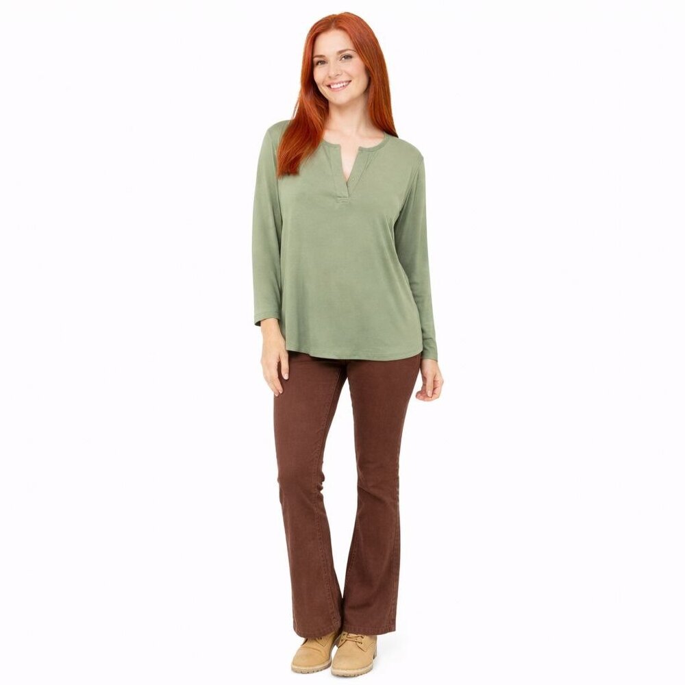 New Banana Republic XL Sage Green 3/4 Sleeve V-Neck Top Casual Blouse Polyester